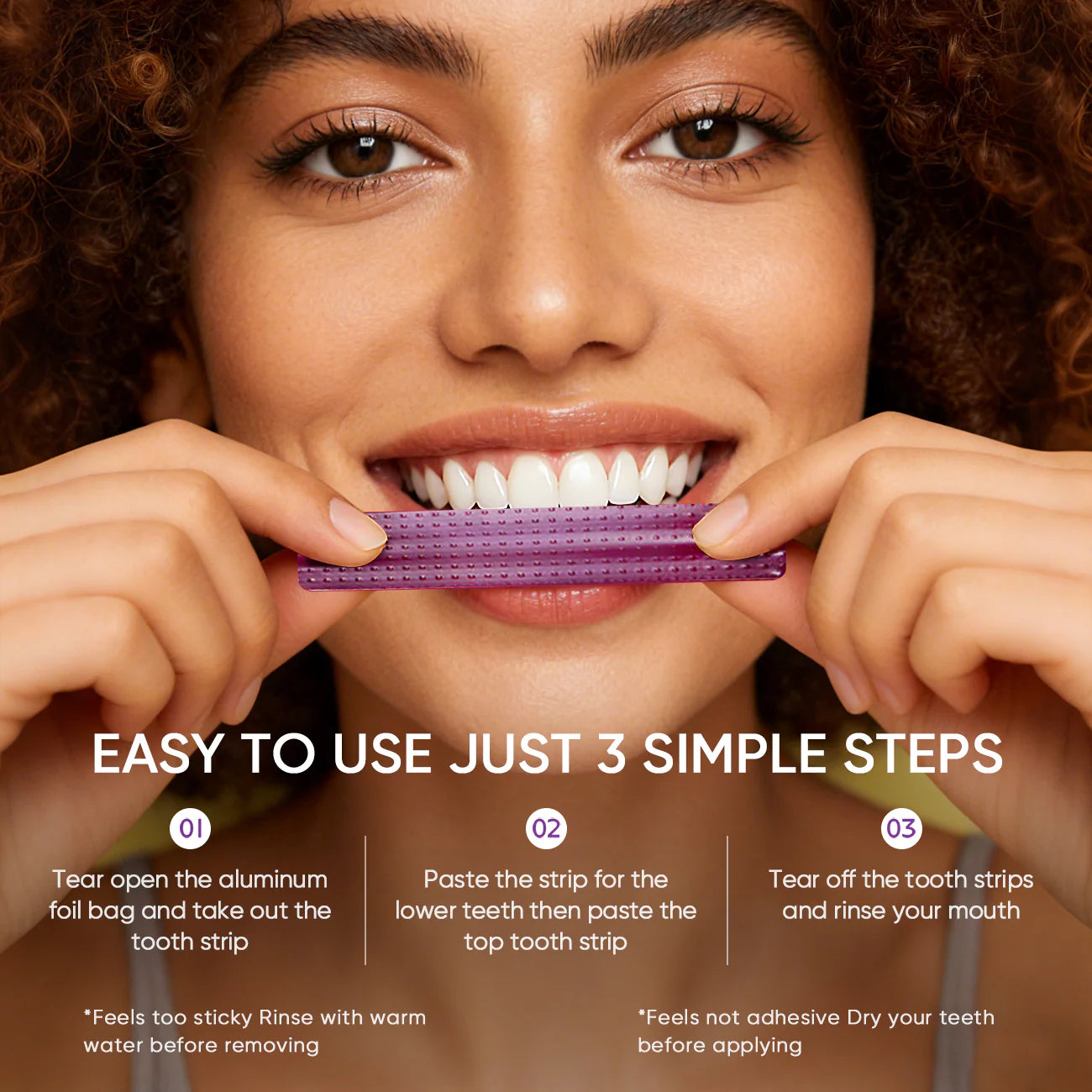 Purple Whitening Strips — 7-Day Smile Transformation (Sensitivity-Free)